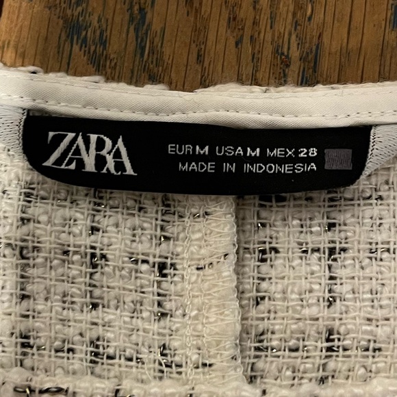 ZARA Bouclé Crop Top with 3/4 Balloon Sleeves – Size M - Picture 2 of 8